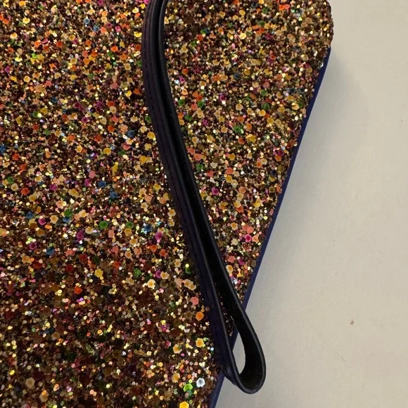 Glittering Multicolor Clutch Bag Blue J Crew HG5 - Picture 2 of 3